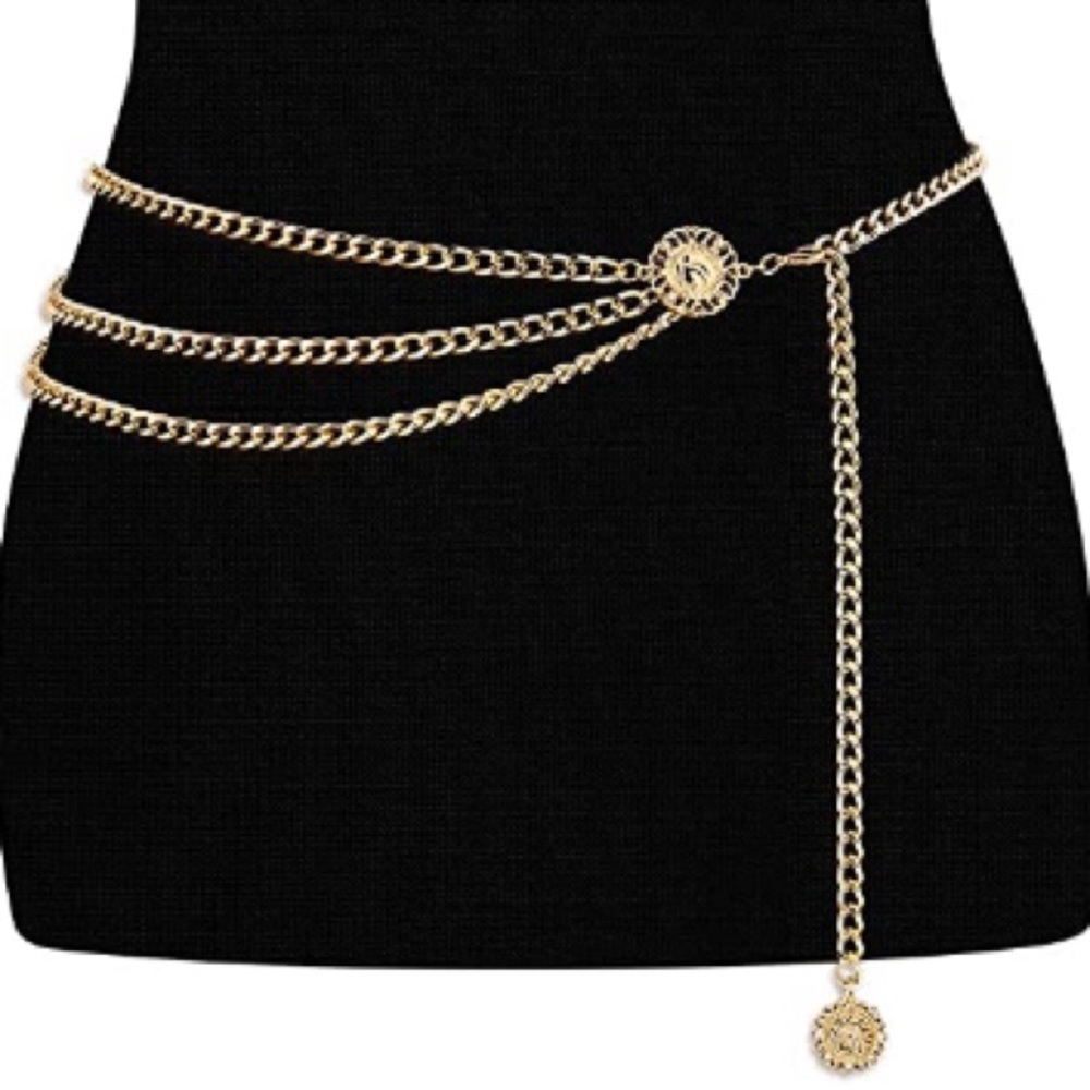 .Chain Link Belt w/Drop Medallion